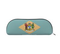 EdWal Astuccio per cosmetici con stampa bandiera del Delaware, astuccio per matite, elegante astuccio per matite da donna, borsa per cosmetici da viaggio, Argento, One size, Beauty case