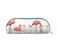 EdWal Astuccio per cosmetici con stampa di fenicotteri rosa gregge da spiaggia, astuccio per cosmetici, astuccio elegante per le donne, astuccio per cosmetici da viaggio, Argento, Jeden rozmiar,