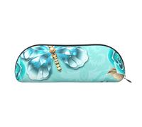 EdWal Astuccio per il trucco con stampa a farfalla blu chiaro, astuccio per matite, elegante astuccio da donna, Argento, taglia unica, Astuccio da toilette