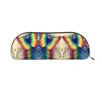 EdWal Astuccio per il trucco con stampa di farfalle arcobaleno, astuccio per matite, elegante astuccio per le donne, astuccio per cosmetici da viaggio, Oro, One size, Beauty case
