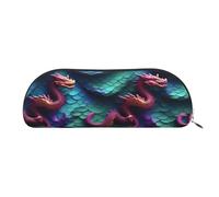 EdWal Astuccio per matite con stampa 3D a forma di scaglie di drago, astuccio per matite, elegante astuccio per donne, borsa per cosmetici da viaggio, Argento, Taglia unica, Beauty case