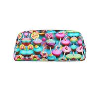 EdWal Astuccio per matite con stampa a ciambella e lecca-lecca, colorato, grande, per cancelleria, penne, ufficio, università, scuola, trucco, Oro, Taglia unica, Beauty case