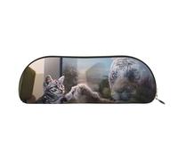 EdWal Astuccio per matite con stampa animalier gatto e tigre riflesso, astuccio per matite, elegante astuccio per donne, borsa per cosmetici da viaggio, Oro, Taglia unica, Beauty case