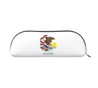 EdWal Astuccio per matite con stampa bandiera dello stato dell'Illinois, astuccio per matite, elegante astuccio per donne, borsa per cosmetici da viaggio, Oro, One Size, Beauty case