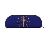 EdWal Astuccio per matite con stampa bandiera dello stato dell'Indiana, astuccio per matite, elegante astuccio per donne, borsa per cosmetici da viaggio, Argento, Taglia unica, Beauty case