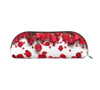 EdWal Astuccio per matite con stampa di petali di rosa rossa, astuccio per matite, elegante astuccio per donne, borsa per cosmetici da viaggio, Oro, Taglia unica, Beauty case