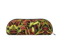 EdWal Astuccio per matite con stampa di piante carnivore, astuccio per matite, elegante astuccio per donne, borsa per cosmetici da viaggio, Argento, Taglia unica, Beauty case