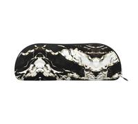 EdWal Astuccio per matite con stampa effetto marmo bianco e nero, astuccio per matite, elegante astuccio per donne, borsa per cosmetici da viaggio, Argento, Taglia unica, Beauty case