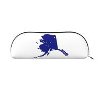 EdWal Astuccio per matite con stampa mappa dello stato dell'Alaska, astuccio per matite, elegante astuccio per donne, borsa per cosmetici da viaggio, Argento, One Size, Beauty case