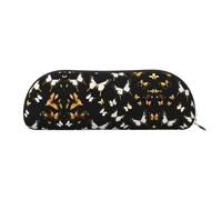 EdWal Astuccio per matite e matite, con stampa di farfalle, colore oro e bianco, astuccio elegante per donne, borsa per cosmetici da viaggio, Argento, One Size, Beauty case