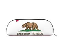 EdWal Astuccio per trucchi con stampa bandiera dello stato della California, astuccio per matite, astuccio elegante da donna, borsa per trucco da viaggio, oro, One Size, Astuccio da toilette