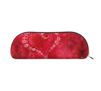 EdWal Astuccio porta trucchi con stampa floreale e cuore rosso per San Valentino, astuccio per matite, elegante astuccio per donne, borsa per cosmetici da viaggio, Argento, Taglia unica, Beauty case