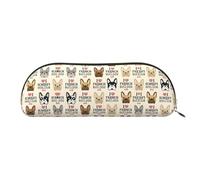 EdWal Astuccio portapenne con stampa "I Love", con motivo Bulldog francese, elegante astuccio da donna, oro, taglia unica, Astuccio da toilette