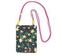 EdWal Atomic Stars - Borsa a tracolla da donna, con stampa retrò e stelle, mini portamonete per telefono, per escursioni e viaggi, Fucsia, Taglia unica