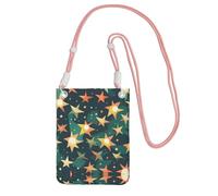 EdWal Atomic Stars - Borsa a tracolla da donna, con stampa retrò e stelle, mini portamonete per telefono, per escursioni e viaggi, rosa, Taglia unica