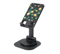 EdWal Atomic Stars - Supporto per telefono con stampa retrò e regolabile, pieghevole, girevole a 360°, per scrivania, essenziale da viaggio