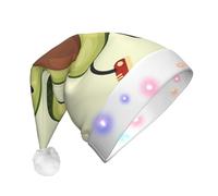 EdWal Avocado Rope Skipping Print Led Christmas Beanie Light Up Cappelli di Natale, cappelli a maglia con luci a LED, cappello invernale unisex di Babbo Natale