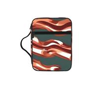 EdWal Bacon Pattern Print Bible Case Cosmetic Bag con manico robusto Wash Bag Tablet Sleeve Small Tool Bag per libri