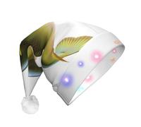 EdWal Bait With Fishing Line Mangiare Little Fish Print Led Christmas Beanie Light Up Cappelli di Natale, cappelli a maglia con luci a LED, cappello invernale unisex di Babbo Natale