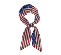 EdWal Bandiera americana Indipendenza 4 luglio sciarpe stampate, sciarpa delle donne di modo, sciarpe di raso di angolo obliquo di modo delle donne, Nero , Etichettalia unica