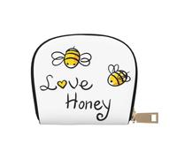 EdWal Bee Love Honey Print Porta carte di credito unisex porta carte di credito per uomini e donne porta carte di credito, sottile biglietto da visita, bianco, Taglia unica