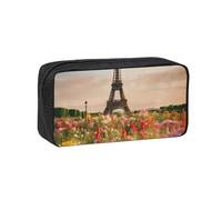 EdWal Bella Torre Eiffel Parigi stampa Pen Organizer Bag Pouch Grande Capacità Astuccio con Cerniera Durevole Penna Caso per Cancelleria