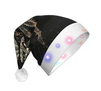 EdWal Berretto natalizio con stampa di ragno spaventoso che illumina i cappelli di Natale, cappelli a maglia con luci a LED, cappello invernale unisex da Babbo Natale
