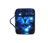 EdWal Blue Butterfly Print Bible Case Cosmetic Bag con manico robusto Wash Bag Tablet Sleeve Small Tool Bag per libri
