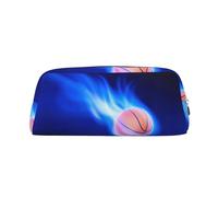 EdWal Blue Fire Basketball Ball Print Pencil Case Large Pencil Pouch Stationery Pen Bag Office College School Makeup Bag, Argento, Taglia unica, Beauty case