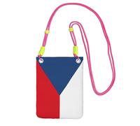 EdWal Borsa a tracolla con stampa bandiera della Repubblica Ceca per donne, mini borse per telefono, grazioso portafoglio per telefono, regalo per escursioni e viaggi, Fucsia, Taglia unica