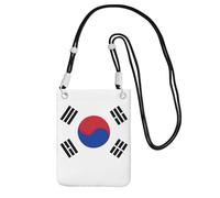 EdWal Borsa a tracolla con stampa bandiera della Repubblica della Corea per donne, mini borse per telefono, grazioso portafoglio per telefono, regalo per escursioni e viaggi, Nero , Taglia unica