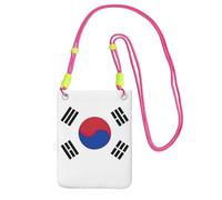EdWal Borsa a tracolla con stampa bandiera della Repubblica della Corea per donne, mini borse per telefono, grazioso portafoglio per telefono, regalo per escursioni e viaggi, Fucsia, Taglia unica