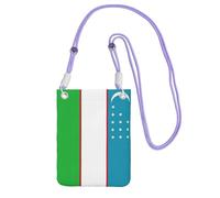 EdWal Borsa a tracolla con stampa bandiera della Repubblica dell'Uzbekistan per donne, mini borse per telefono, grazioso portafoglio per telefono, regalo per escursioni e viaggi, Viola, Taglia unica