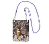 EdWal Borsa a tracolla con stampa di cervo a coda di bianco per donne, mini borse per telefono, portafoglio carino per telefono, regalo per escursioni e viaggi, Viola, Taglia unica