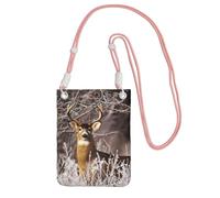 EdWal Borsa a tracolla con stampa di cervo a coda di bianco per donne, mini borse per telefono, portafoglio carino per telefono, regalo per escursioni e viaggi, rosa, Taglia unica