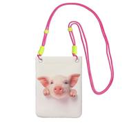EdWal Borsa a tracolla con stampa di maiale carino per donne, mini borse per telefono, grazioso portafoglio per telefono, regalo per escursioni e viaggi, Fucsia, Taglia unica