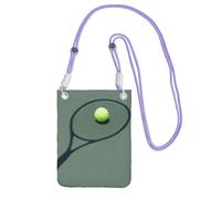 EdWal Borsa a tracolla con stampa di racchetta da tennis, mini portamonete per telefono, grazioso portafoglio per telefono, regalo per escursioni e viaggi, Viola, Taglia unica