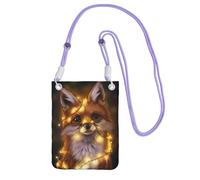 EdWal Borsa a tracolla con stampa di volpe carina per donne, mini borse per telefono, grazioso portafoglio per telefono, regalo per escursioni e viaggi, Viola, Taglia unica