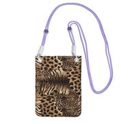 EdWal Borsa a tracolla con stampa leopardata per donne, mini borse per telefono, grazioso portafoglio per telefono, regalo per escursioni e viaggi, Viola, Taglia unica