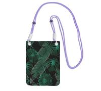 EdWal Borsa a tracolla con stampa verde foglia di banana per donne, mini borse per telefono, grazioso portafoglio per telefono, regalo per escursioni e viaggi, Viola, Taglia unica