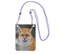 EdWal Borsa a tracolla con stampa volpe per donne, mini borse per telefono, grazioso portafoglio per telefono, regalo per escursioni e viaggi, Viola, Taglia unica