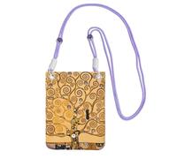 EdWal Borsa a tracolla da donna, con stampa albero della vita, mini portafogli per telefono, grazioso portafoglio per telefono, regalo per escursioni e viaggi, Viola, Taglia unica