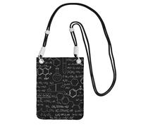 EdWal Borsa a tracolla da donna, con stampa astratta di scienza chimica, mini portafogli per telefono, grazioso portafoglio per telefono, regalo per escursioni e viaggi, Nero , Taglia unica