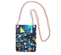 EdWal Borsa a tracolla da donna, con stampa astratta di scienza chimica, mini portafogli per telefono, grazioso portafoglio per telefono, regalo per escursioni e viaggi, rosa, Taglia unica