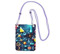 EdWal Borsa a tracolla da donna, con stampa astratta di scienza chimica, mini portafogli per telefono, grazioso portafoglio per telefono, regalo per escursioni e viaggi, Viola, Taglia unica