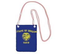 EdWal Borsa a tracolla da donna, con stampa della bandiera dell'Oregon, mini portamonete per telefono, grazioso portafoglio per telefono, regalo per escursioni e viaggi, rosa, Taglia unica