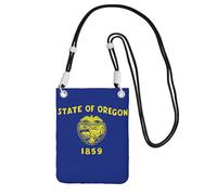 EdWal Borsa a tracolla da donna, con stampa della bandiera dell'Oregon, mini portamonete per telefono, grazioso portafoglio per telefono, regalo per escursioni e viaggi, Nero , Taglia unica