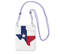 EdWal Borsa a tracolla da donna, con stampa della mappa della bandiera del Texas, mini portamonete per telefono, grazioso portafoglio per telefono, regalo per escursioni e viaggi, Viola, Taglia unica