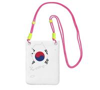 EdWal Borsa a tracolla da donna, con stampa della mappa della bandiera della Repubblica della Corea, mini portamonete per telefono, grazioso portafoglio per telefono, regalo per escursioni e viaggi