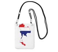 EdWal Borsa a tracolla da donna, con stampa della mappa della bandiera della Thailandia, mini portamonete per telefono, grazioso portafoglio per telefono, regalo per escursioni e viaggi, Nero , Taglia